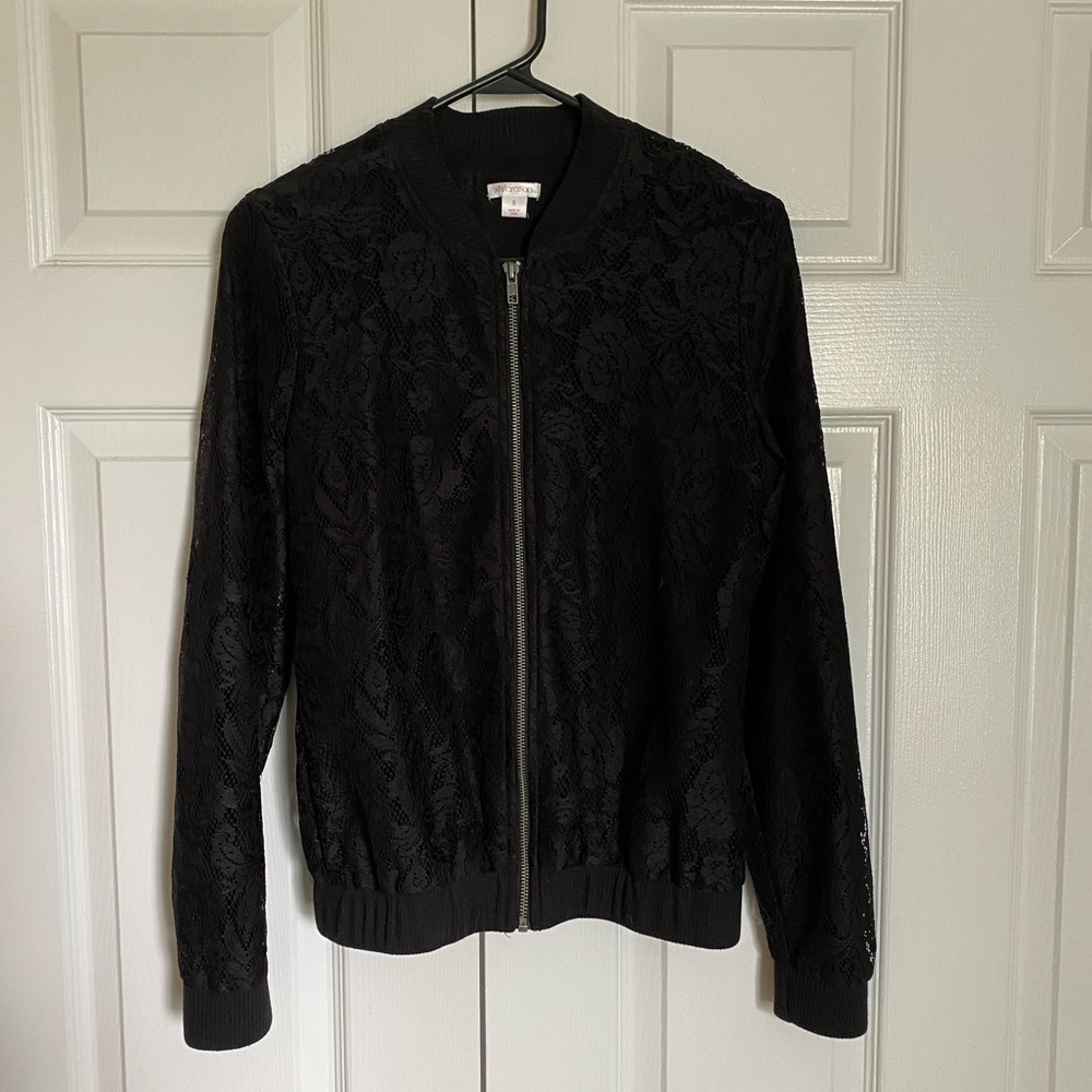 Target xhilaration lace bomber jacket in small